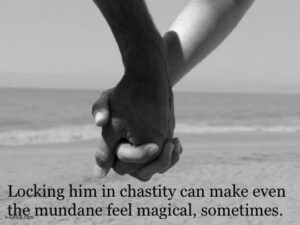 locking him in chastity