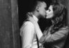 husband wife kiss